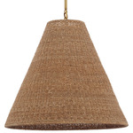 Goodman Pendant - Hand-Rubbed Antique Brass / Toast Rattan
