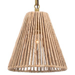 Goodman Pendant - Bronze / Hand-Rubbed Antique Brass / Natural Abaca