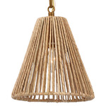 Goodman Pendant - Hand-Rubbed Antique Brass / Natural Abaca