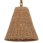 Goodman Pendant - Hand-Rubbed Antique Brass / Toast Rattan