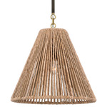 Goodman Pendant - Bronze / Hand-Rubbed Antique Brass / Natural Abaca