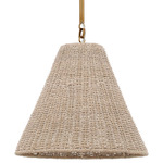 Goodman Pendant - Hand-Rubbed Antique Brass / Ash Rattan
