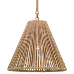 Goodman Pendant - Hand-Rubbed Antique Brass / Natural Abaca