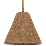 Goodman Pendant - Hand-Rubbed Antique Brass / Toast Rattan