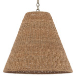 Goodman Pendant - Antique Nickel / Toast Rattan