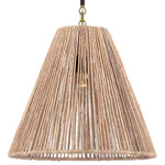 Goodman Pendant - Bronze / Hand-Rubbed Antique Brass / Natural Abaca