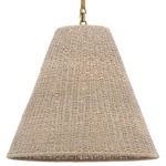 Goodman Pendant - Hand-Rubbed Antique Brass / Ash Rattan