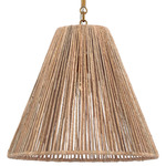 Goodman Pendant - Hand-Rubbed Antique Brass / Natural Abaca