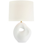 Adria Cordless Table Lamp - Plaster White / Linen