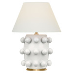 Linden Rechargeable Table Lamp - Plaster White / Linen