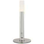 Rousseau Rechargeable Tube Table Lamp - Polished Nickel / Etched Crystal