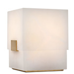 Covet Small Rechargeable Table Lamp - Antique Burnished Brass / Alabaster