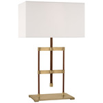 Alda Adjustable Table Lamp - Antique Burnished Brass / Linen
