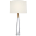 Olsen Cordless Table Lamp - Hand-Rubbed Antique Brass / Crystal / Linen