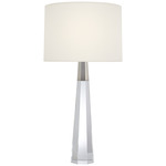 Olsen Cordless Table Lamp - Polished Nickel / Crystal / Linen