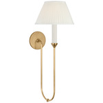 Ingela Wall Sconce - Hand-Rubbed Antique Brass / Silk Pleat