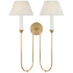 Ingela Wall Sconce - Hand-Rubbed Antique Brass / Silk Pleat