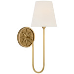 Polaris Curve Wall Sconce - Antique Burnished Brass / Linen