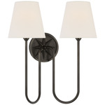 Polaris Curve Wall Sconce - Bronze / Linen