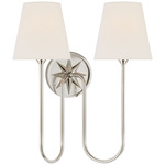 Polaris Curve Wall Sconce - Polished Nickel / Linen
