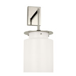 Elias Wall Sconce - Polished Nickel / White