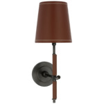 Bryant Leather Wall Sconce - Bronze / Saddle Leather