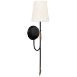 Kairos Tail Wall Sconce - Aged Iron / Linen
