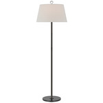 Griffin Floor Lamp - Bronze / Chocolate Leather / Linen