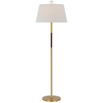 Griffin Floor Lamp - Hand-Rubbed Antique Brass / Saddle Leather / Linen
