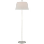 Griffin Floor Lamp - Polished Nickel / Parchment Leather / Linen