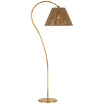 Dume Floor Lamp - Hand-Rubbed Antique Brass / Natural Abaca