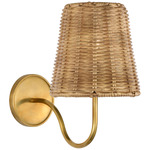 Lyndsie Wall Sconce - Hand-Rubbed Antique Brass / Natural Wicker