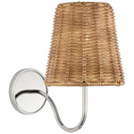 Lyndsie Wall Sconce - Polished Nickel / Natural Wicker