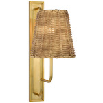 Rui Wall Sconce - Hand-Rubbed Antique Brass / Natural Wicker