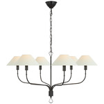 Griffin Chandelier - Bronze / Chocolate Leather / Linen