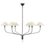 Griffin Chandelier - Bronze / Chocolate Leather / Linen