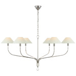 Griffin Chandelier - Polished Nickel / Parchment Leather / Linen