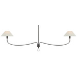 Griffin Linear Chandelier - Bronze / Chocolate Leather / Linen