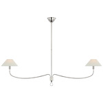 Griffin Linear Chandelier - Polished Nickel / Parchment Leather / Linen