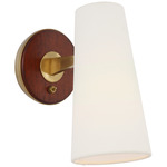 Olina Wall Sconce - Hand-Rubbed Antique Brass / Mahogany / Linen