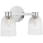 Asalea Bathroom Vanity Light - Polished Nickel / Clear