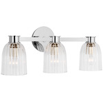 Asalea Bathroom Vanity Light - Polished Nickel / Clear