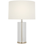 Lineham Cordless Table Lamp - Polished Nickel / Linen