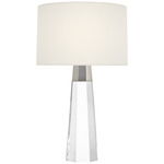 Olsen Cordless Table Lamp - Polished Nickel / Crystal / Linen