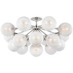 Cristol Large Ceiling Light - Polished Nickel / White Strie