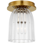 Asalea Ceiling Flush Light - Hand-Rubbed Antique Brass / Clear