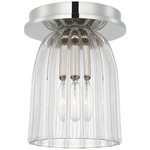 Asalea Ceiling Flush Light - Polished Nickel / Clear