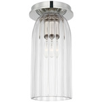 Asalea Ceiling Flush Light - Polished Nickel / Clear