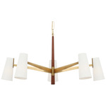 Olina Chandelier - Hand-Rubbed Antique Brass / Mahogany / Linen