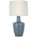 Paros Table Lamp - Polar Blue Crackle / Linen